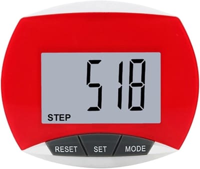 Stappenteller - Loopafstand monitor - Activiteit bijhouden - Aanraakgevoelige bediening - Compact ontwerp - Rood