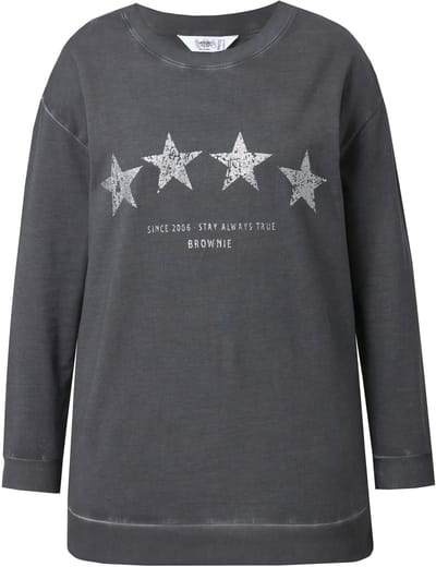 Angel of Style - Dames - Sweatshirt comfort fit sterren - Antraciet - Maat 46
