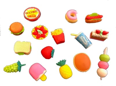 Gum set van 12 - grappige gummetjes - traktatie kinderen - thema Food - uitdeelcadeautjes