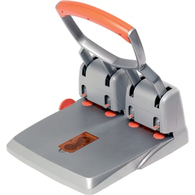 Perforator Rapid Supreme HDC150/4  heavy duty  4-gaats 150 vel zilver/oranje