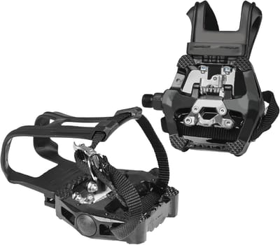 SnelShoppen - SPD Pedalen Aluminium Fietspedalen met Toe Cage en Straps voor 9/16 Inch Assen - Multifunctionele MTB Pedalen, Spin Bike, Road Bike en I