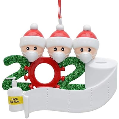 Kit d'ornements de noël personnalisés pour la famille, Kit de décoration suspendue pour arbre de noël, cadeau de festival pour 3 red