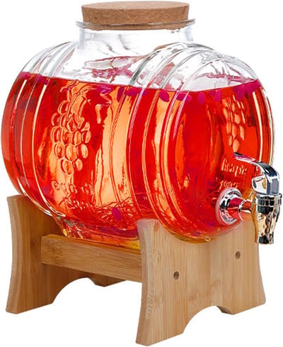 Elegante Glazen Wijnvat met Tap en Stand, Whisky Decanteerset voor Drankdispenser van 3-5 L, Perfect voor Whisky, Likeur en Sappen