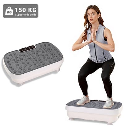 Huisfitnessapparaat trilplaat, draagvermogen 150 kg, lengte 46 cm, grijs