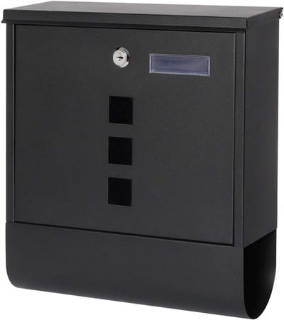 Metalen brievenbus met stevig sleutelslot en waterdichte hoes – Wandgemonteerd, 13,38" x 12" x 3,54"