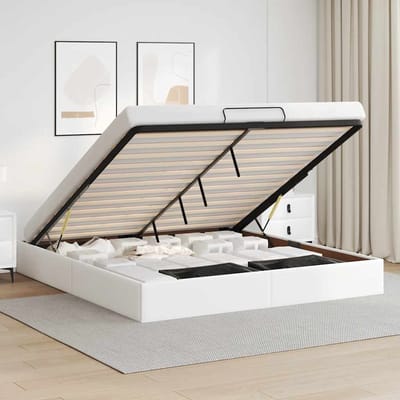 vidaXL - Bedframe - zonder - matras - 160x200 - cm - kunstleer - wit