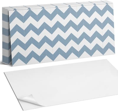 Coloray Plaktegels - Zigzagpatroon Zelfklevende Wandtegels - 40 cm x 20 cm - Blauw Plaktegels - 10 stuks - Rechthoek PVC Tegels - Plaktegels Badkamer - Vloertegels Zelfklevend - Vinyl Tegels - Portugese Tegels