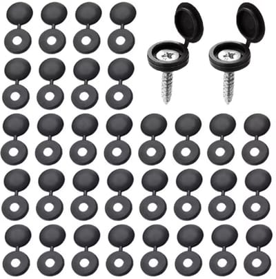 TLVX 50 stuks Schroef Covers Zwart - Afdekkapjes voor schroeven - Schroefdopen - Schroeven deksel - Schroef onzichtbaar maken - Beschermkap - Schroeven Eenvoudig en Mooi Afdekken