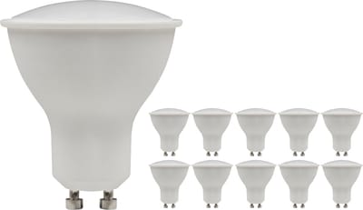 LED Lamp GU10  "PV-50" - 10 Stuks - 3000K - Warm wit - 400lm - 5W/230V - Voordeelverpakking