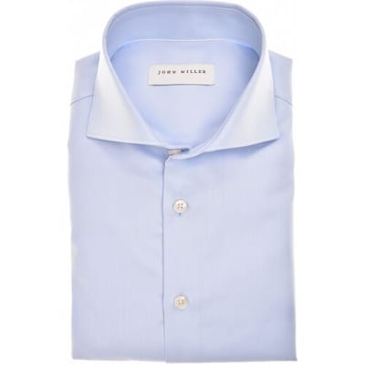 John Miller Overhemd Luxury Solid Color Cotton Non-Iron Licht Blauw / male