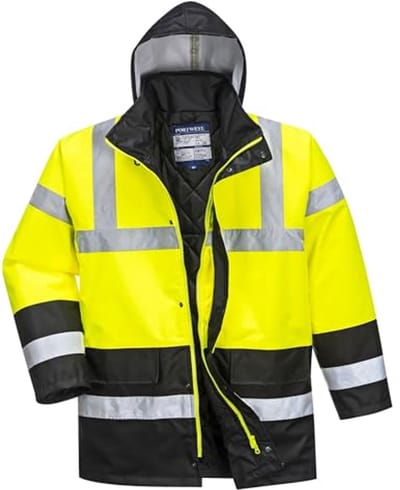 Hi-Vis Verkeersjack in Geel/Zwart - Maat L voor Maximale Zichtbaarheid
