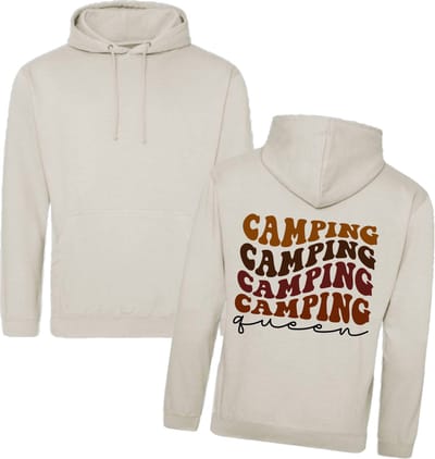 Camping hoodie - Hoodie Beige - Camping Queen - Dames - Maat XS