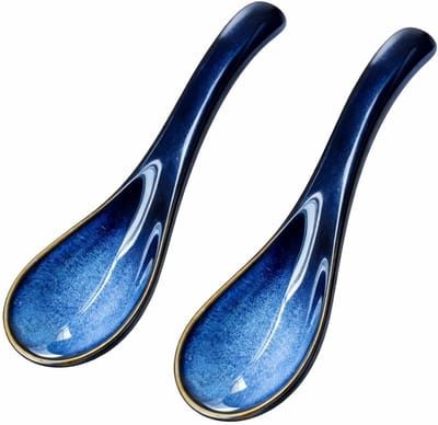 Soeplepels, Japanse soeplepels en raamelepel, Aziatische soeplepels van porselein, keramische lepel, hittebestendig voor ramen, fo, udon en soep