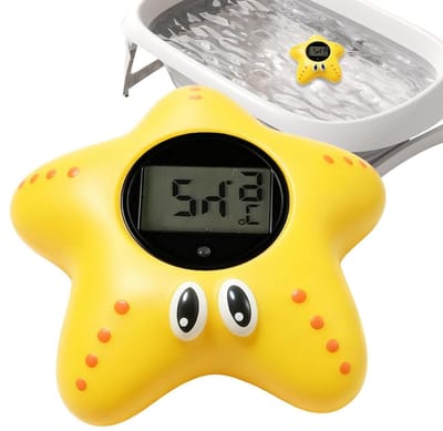 Badthermometer Baby - Watertemperatuur Monitor - Veilig Baden - Drijvend LCD Display - 5x5cm - Wit