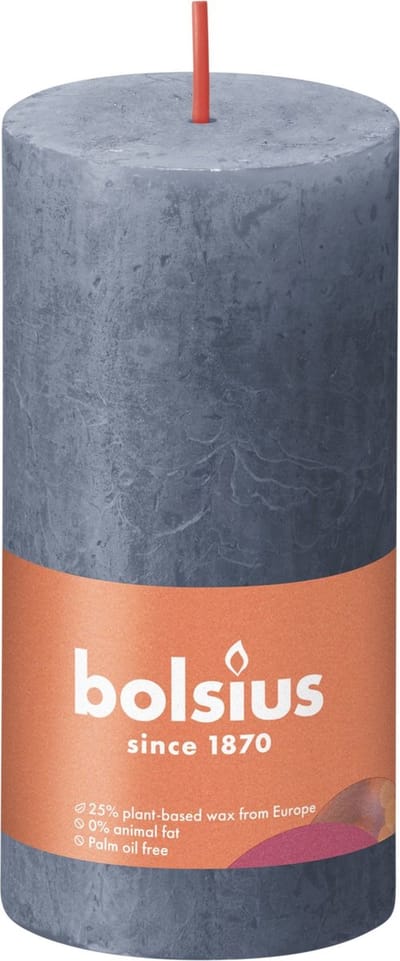 Bolsius Stompkaars Twilight Blue Ø50 mm - Hoogte 10 cm - Blauw/Grijs - 30 branduren