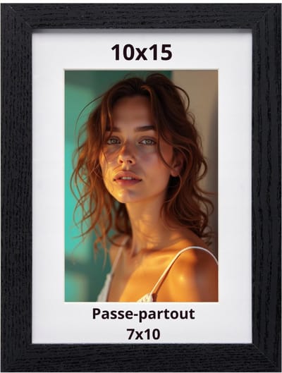 Zwarte Fotolijst 10x15 cm met Passe-partout - Scandinavisch Design
