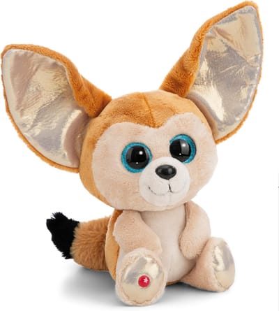 Pluche Vos - Zacht Knuffeldier - Knuffelen en Spelen - Grote Glitterogen - 25cm - Bruin