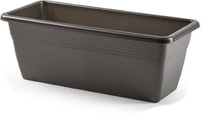 Plasticforte Plantenbak - antraciet grijs - rechthoek - 40 x 18 x 15 cm - Bloembakken - voor binnen/buiten