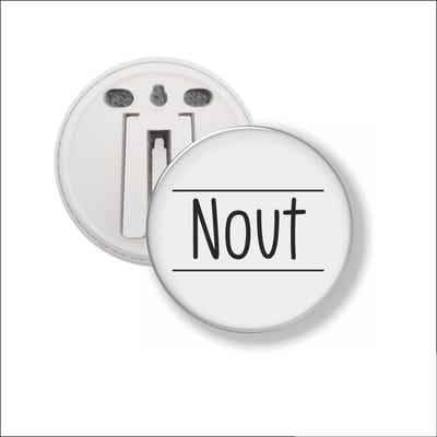 Button Met Clip 58 MM - Nout