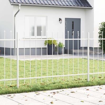 vidaXL - Tuinhek - WOERDEN - 5 - st - 8,5 - x - 0,8 - m - Poedergecoat - staal - Wit