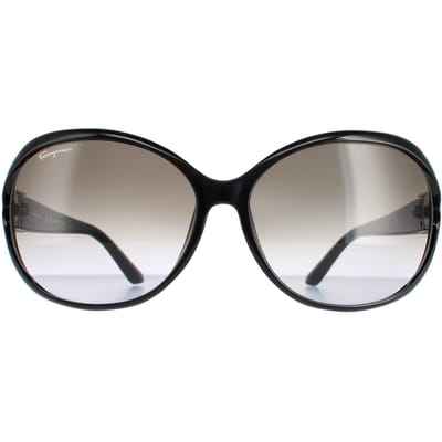 Salvatore Ferragamo Ovale dames zwart grijze gradiënt SF770SA