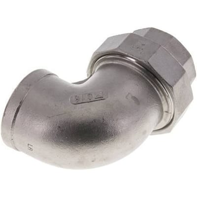90Graden Hoekige Unie Connector Rp1 1/2'' Vrouwelijk RVS Platte Dichting PTFE 16bar (224.8psi)