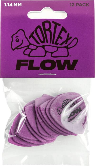 Jim Dunlop Tortex - Plectrums - Flow - 1,14 mm Paars - Player's Pack 12 Stuks