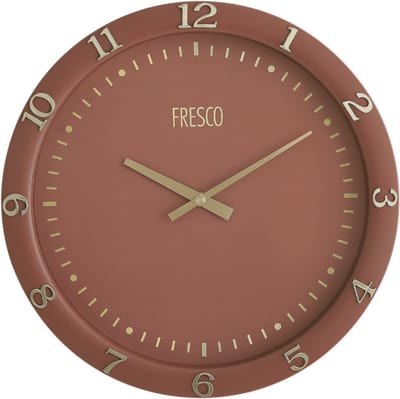 Fresco Wandklok 30 cm Terracotta - Stille Wandklok - Moderne Wandklok