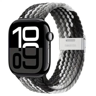 Watch band - geweven in de kleur gemengde kleuren 4 - 42/44/45/46/49mm - Nylon bandje geschikt voor Apple Watch - Geschikt als Apple watch bandje voor Series 1/2/3/4/5/6/7/8/9/10/SE/Ultra