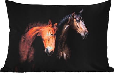 Buitenkussens - Tuin - Paarden - Dieren - Portret - Bruin - 50x30 cm