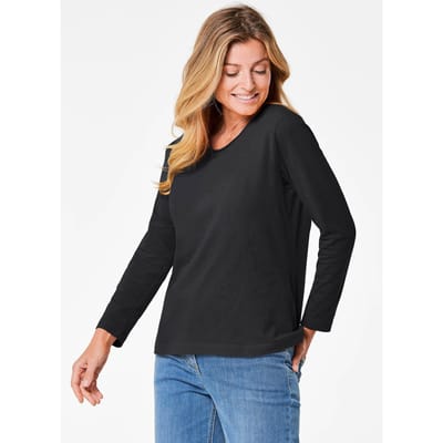 Shirt met ronde hals - zwart - Gr. 42 van Goldner Fashion