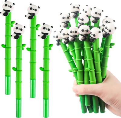 Set van 20 Panda Gelpennen, Leuke Cartoon Balpennen voor Kinderen, Schoolbenodigdheden en Cadeaus voor Verjaardagen, Creatief Schrijven en Kantooraccessoires