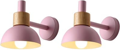 2 Stuks Wandlamp Modern Woonkamer Nachtlampje voor Slaapkamer Wandlampen Kinderkamer Roze