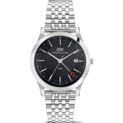 Daniel Wellington DW Watch Pathfinder GMT 7-Link Black Silver 39mm