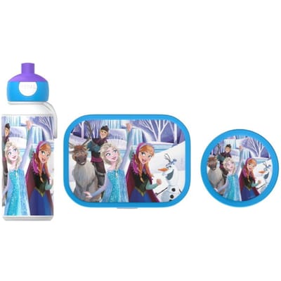 Mepal Lunchset (pop-up fles. lunchbox & fruitbox) Campus - 400 + 750 + 300 ml - Broodtrommel en Drinkbeker voor kinderen - Bento box - Pop-up drinkfles - Frozen Friends