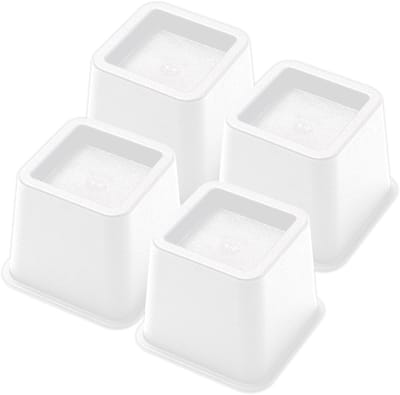 JustValue Meubelverhoger Set - Verhoogt met 8 cm - Max. 600 kg - Wit - Stoelverhogers - Bedklossen - Tafelverhoger - Stoelverhogers Volwassenen