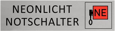 CombiCraft Aluminium Deurbordje "Neonlicht Notschalter " 165x45mm met tape