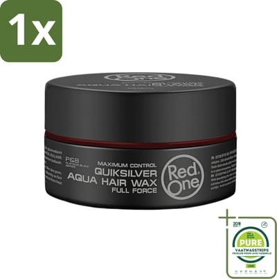 1 x Red One - Haarwax - Quicksilver - Aqua Hair Wax - Voor Sterke Hold & Glans - 150 ml - Haarwax - Waterbasis Haarwax - Hold Haarwax - Glans Haarwax - Stijl Haarwax