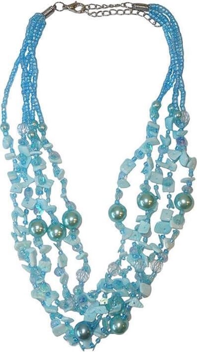 Korte Ketting Turquoise Parels en Schelpjes