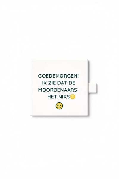 Grappige Nederlandse Ochtend Keramische Tegel – Goedemorgen Ik Zie Dat De Moord Nog Niet Is Gebeurd Quote Decoratieve Cadeau Tegel