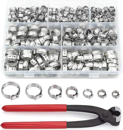 Slangklemmen Set - Klemmen Set - Bevestigen Slangen - 360 Graden Klemmen - 9 Maten - Zilver
