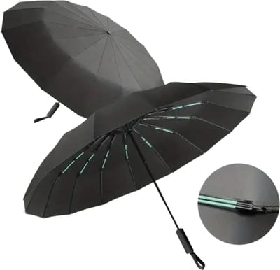 Nivard Moderne Stormparaplu - Opvouwbaar - Windproof Paraplu - Stormproef - Automatisch Uitklapbaar - Umbrella - Draagbaar - Zwart