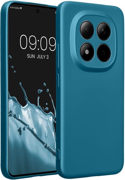 kwmobile metallic telefoonhoesje van TPU - geschikt voor Xiaomi Redmi Note 15 Pro+ 5G / Poco M8 Pro 5G - Flexible case voor smartphone - In Metallic carabisch blauw