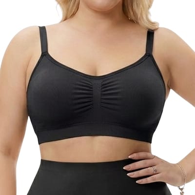 Naadloze Corrigerende BH met Verstelbare Bandjes - Zwart - Maat S - Shapetape - Shaping bh -Comfort BH - Zonder Beugel - Naadloze BH - Met Padding - Voorgevormd