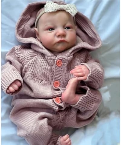 Babypop Meisje - Levensechte pop - Spelen en verzamelen - Handgeschilderd haar - 48 cm - Wakker Baby