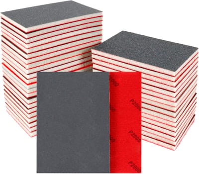 24-delige schuursponsset - 2000 korrel schuurpads, flexibel schuurpapierblok grof en fijn, schuim schuurpads wasbaar en herbruikbaar, nat en droog schuurpapier voor metaal, hout en muur polijsten
