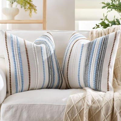Boho Kussenhoezen Boerenstreep Vierkante Kussenhoes Chenille Pluche Kussenhoezen voor Huis Woonkamer Bank Decoratie 45x45cm gray