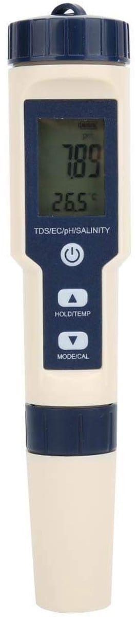Dailygoods- Waterkwaliteitstester 5 in 1 - Digitale pH/TDS/EC-Meter - Draagbaar/Lcd-scherm - Automatische temperatuurcompensatie - Nauwkeurigheid ± 2% - Watermeter