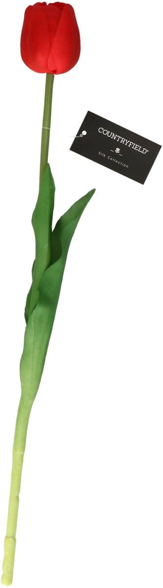 Countryfield Countryfield Kunstbloem Tulp Tulipa - 44 cm - rood - Real Touch - kunst zijdebloemen