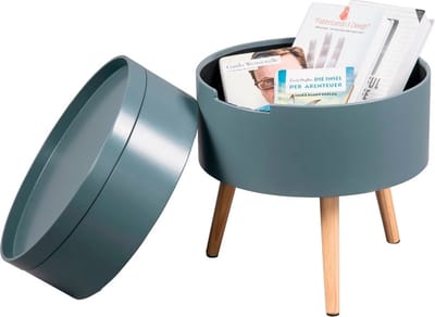 Multifunctioneel Nachtkastje – Met Lades – Tafeltje – Rond – Ruime Opslag – Hoogwaardige Materialen – 38x38x49 CM – Grijs